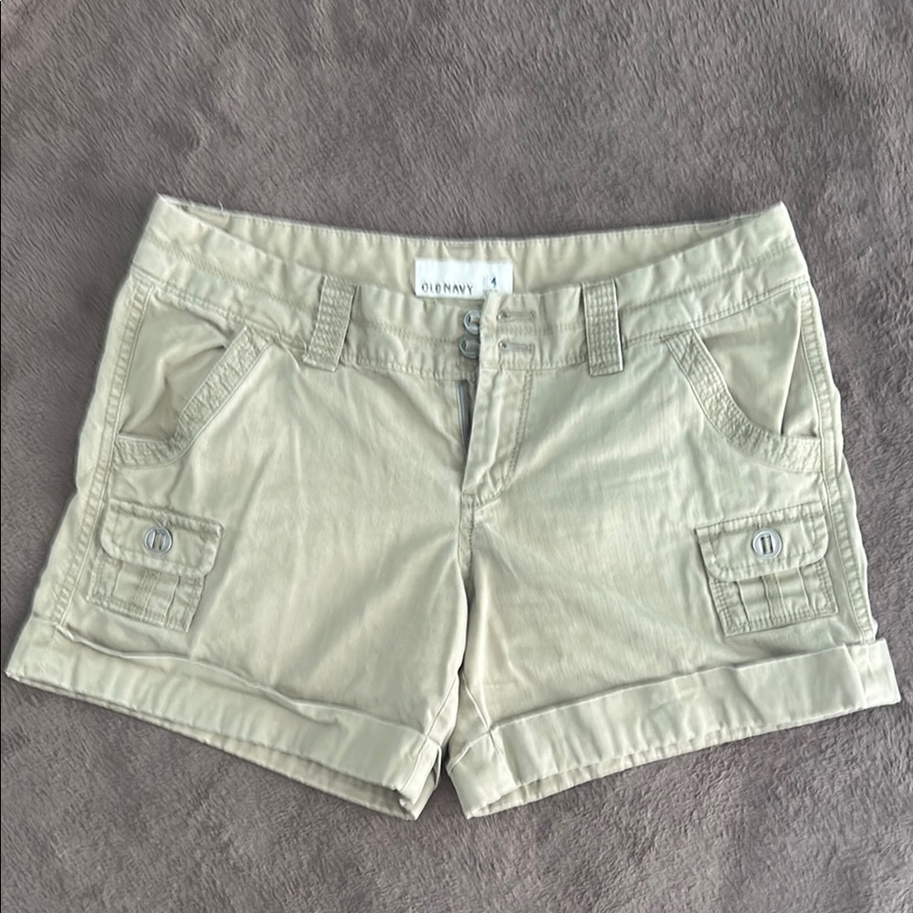 Old Navy Tan Cargo Shorts Relaxed Fit, Size 4